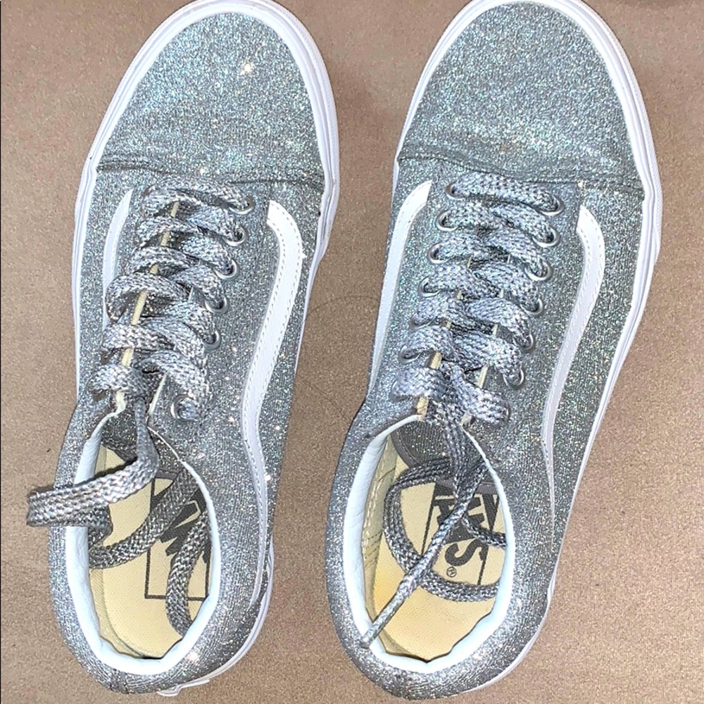 Silver glitter Converse